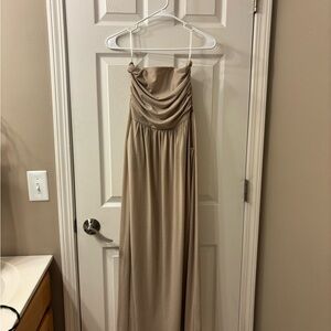 Grace Karin Strapless Dress in Beige